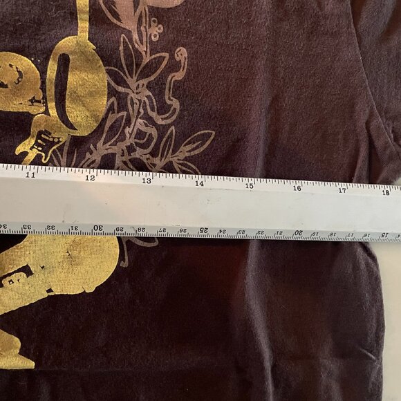 *♪ Y2K Brown Gold Skull Music T-Shirt - 2000's cool! *♪ - Picture 8 of 13